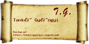 Tankó Gyöngyi névjegykártya